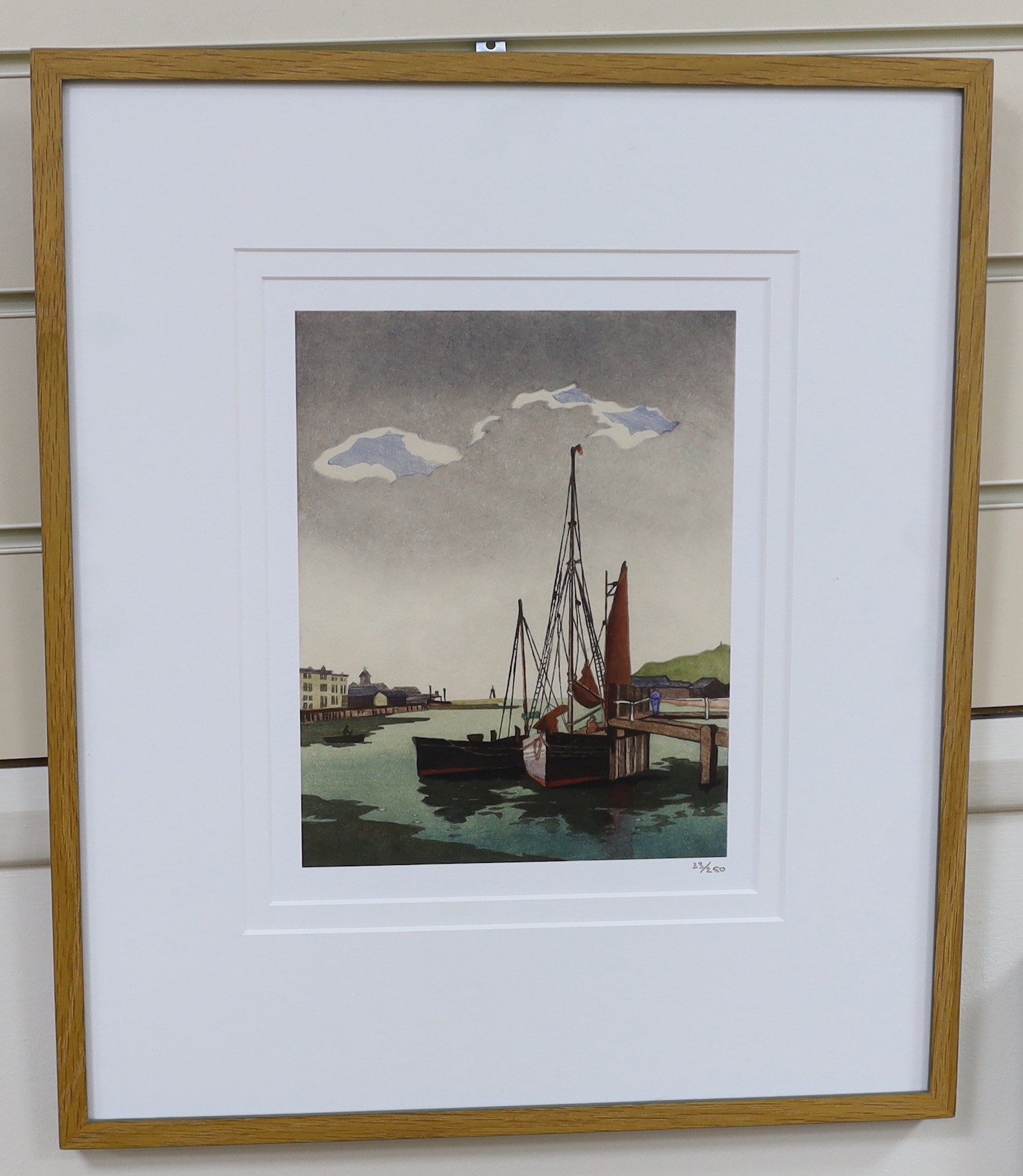 Eric Slater (British, 1896-1963), giclee print, limited edition, 33/250, Fishing boats, details and signature verso, 26 x 20cm